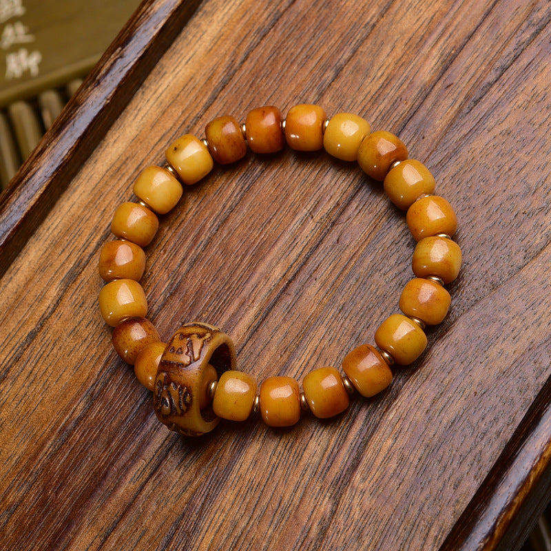 Yak Bone Tibetan Bracelet – Handcrafted Vintage Buddhist Beads