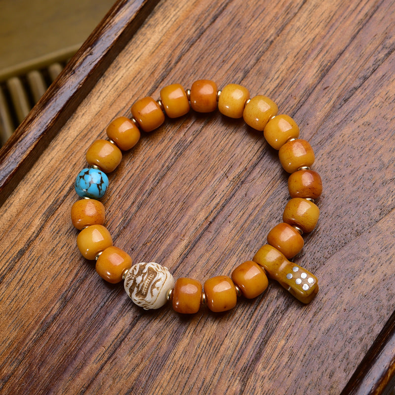 Yak Bone Tibetan Bracelet – Handcrafted Vintage Buddhist Beads