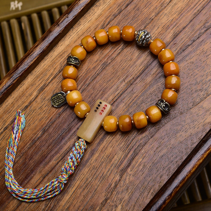 Yak Bone Tibetan Bracelet – Handcrafted Vintage Buddhist Beads