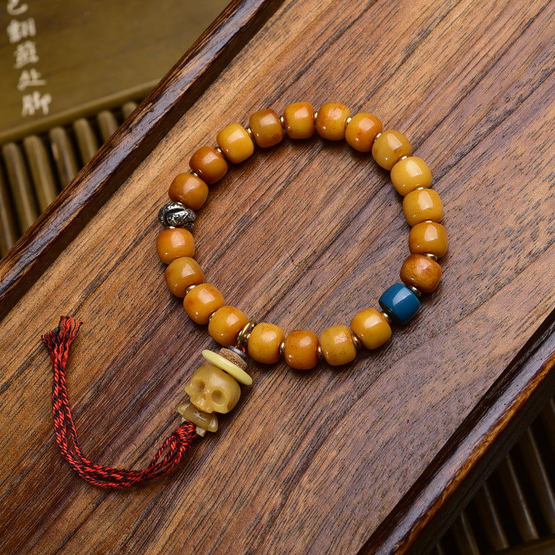 Yak Bone Tibetan Bracelet – Handcrafted Vintage Buddhist Beads