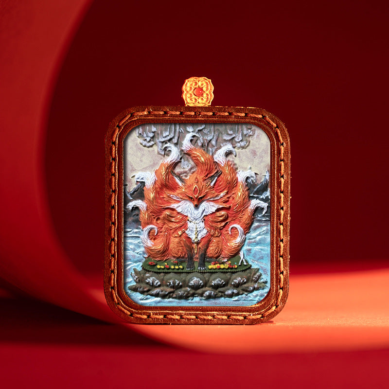 Sacred Tsatsa Thangka Pendant Necklace – Hand-Painted Buddhist Deities for Wisdom, Healing & Wealth